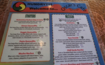 carte menu oscar's café