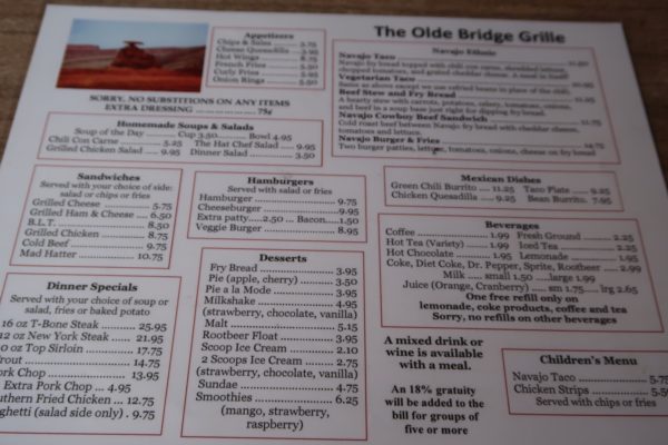 carte The Olde Bridge Grille