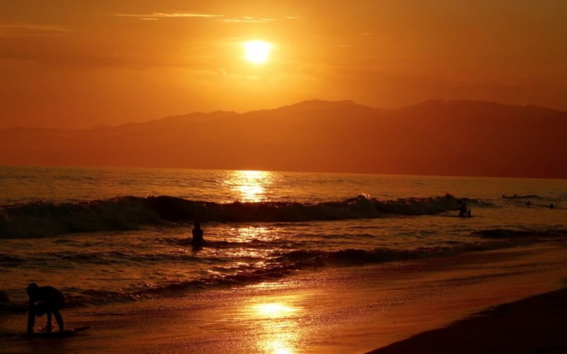 coucher de soleil Santa Monica