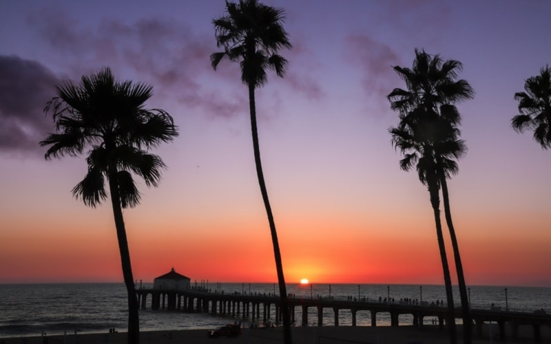coucher de soleil Manhattan Beach 