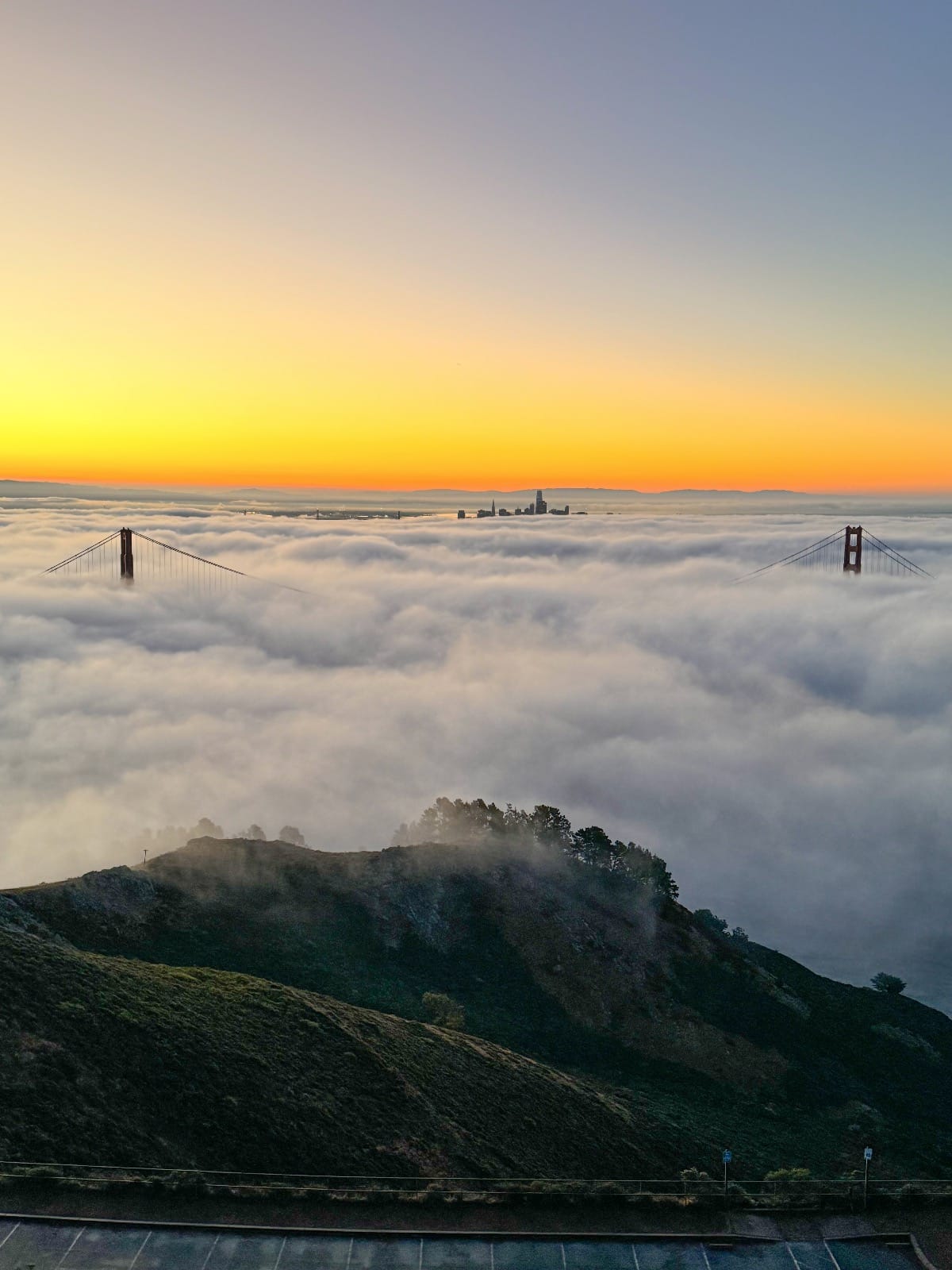 lever de soleil à Hawk Hill 
