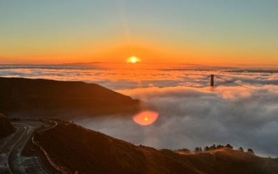 lever de soleil à Hawk Hill