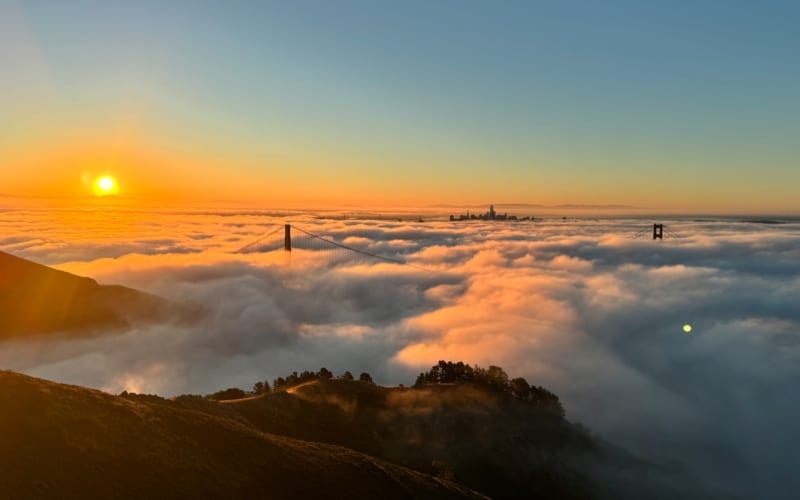 lever de soleil à Hawk Hill 