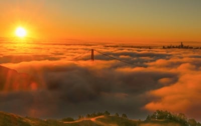 lever de soleil à Hawk Hill